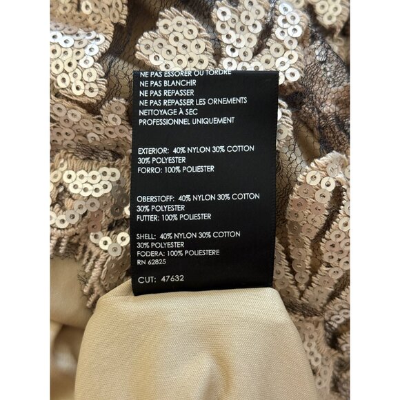 Tadashi Shoji Womens Gown Rose Gold Lace Floral Dress Full-Length Formal Size 0 - Picture 9 of 10